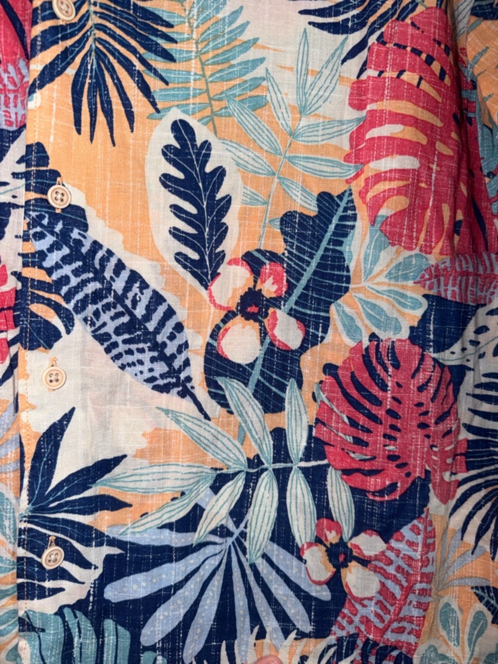 Men's size 2X‎ izod saltwater Tropical Button-Down Hawaiian shirt 100% cotton - Picture 3 of 5